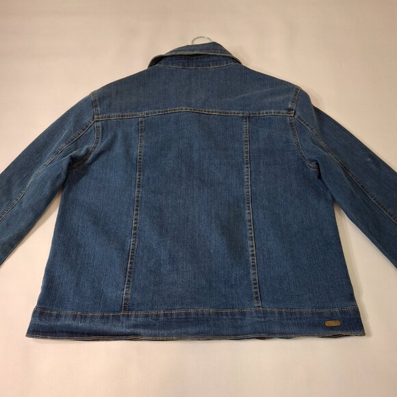 Cantail Jean Jacket Sz 6 Cropped Jean Jacket Stretchy Relaxed Fit In Waist - Picture 6 of 16